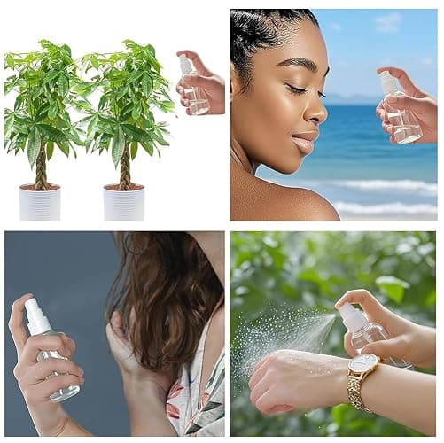 Xolaawa Small Spray Bottle, Clear Empty Mini Travel Plastic Bottle. Premium spray bottles for perfumes and cosmetics. 2 * 1oz, 2 * 1.7oz. (4 Pack) thumbnail 4
