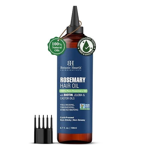 Botanic Hearth 100% Pure Rosemary Oil For Hair Growth (6.7 fl oz) Infused With Biotin, Jojoba & castor Oil | Nourishing & Volumizing | Non GMO Verified - Rosemary - 6.7 Fl Oz (Pack of 1) - Image 1