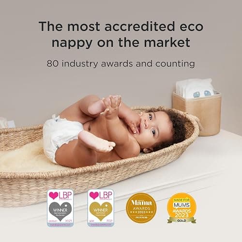 Kit & Kin Premium Eco Baby Nappies Size 1 | Newborn 2-5 kgs / 4-11 lbs | Pack of 228 Nappies | Plant-Based & Hypoallergenic | Superior Leak Protection | Vegan & Cruelty Free thumbnail 4