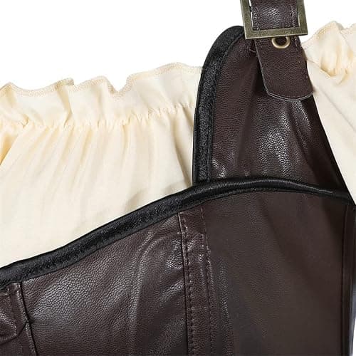 Grebrafan Steampunk Corsets Skirt Blouse Set Tight Lace Corset Outfits for Women thumbnail 7