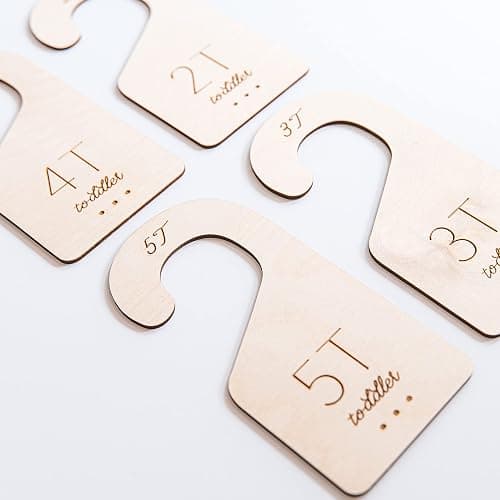 Loft Toddler Closet Dividers Durable Birch Kids Closet Organizer Timeless Etched Design for 2T-5T (Set of 4) thumbnail 8