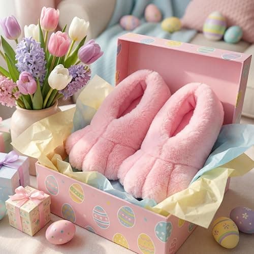 Leitee Easter Adult Bunny Feet Slippers and Tail, Rabbit Shoe | Rabbit Feet Slippers for Women Man, Bunny Costume Cosplay Accessories thumbnail 2