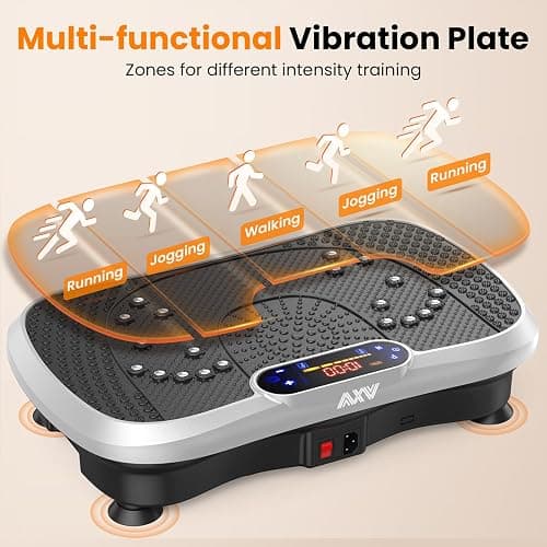 AXV Vibration Plate Fitness Platform Exercise Machine Vibrating Shaking Full Body Shaker Workout Vibrate Stand Shake Board Sport Gym for Weight Loss Fat Burner for Women Men thumbnail 8