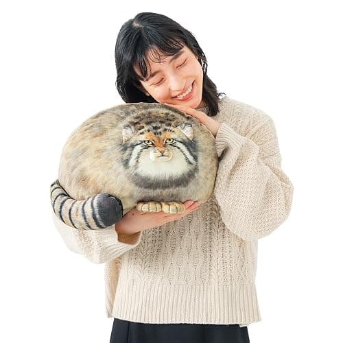 Pallas Cat Stuffed Animal, 45cm/18inch Steppe Cat Plush Cute Plushies for Girls,Kitten Soft Plush Throw Pillow Doll Big Plush Toy Decoration Doll Gift for Kids, Boys, Girls Birthday Christmas thumbnail 3