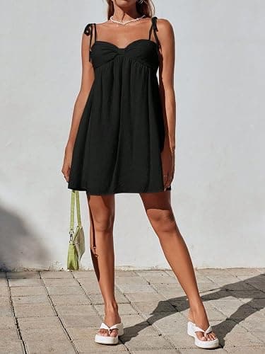 Narecte Casual Summer Dresses for Women Flowy Sun Dress Mini Slip Dress Cute Spaghetti Strap Dress thumbnail 5