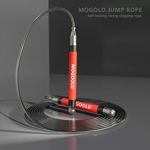 MOGOLD 2-in-1 Speed Rope: 2mm for Boxing/MMA & 3mm for CrossFit - Tool-Free Adjustable Cable System with Dual Bearings - Sweatproof Hybrid Grip for High-Intensity Training thumbnail 5