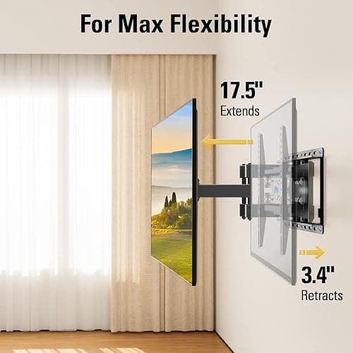 Mounting Dream TV Wall Mount for 32-65 Inch Television,Mount with Swivel and Tilt, Full Motion Bracket with Articulating Dual Arms, Fits 16inch Studs, Max VESA 400X400 mm, 99lbs, MD2380 thumbnail 2