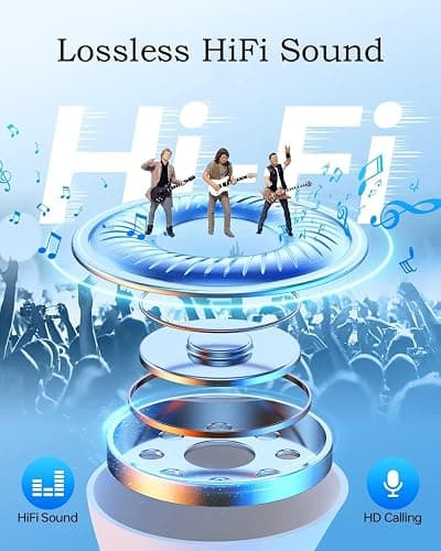 Wireless Earbuds,Wireless Charging Case IPX8 Bluetooth 5.3 with Headphones Touch Control Waterproof Stereo Earphones,Pop-ups Auto Pairing Hi-Fi Stereo Sound Headset for iPhone/Samsung/iOS/Android thumbnail 4