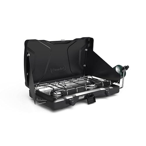 Coleman Triton 2-Burner Propane Stove, Portable Camping Cooktop with 2 Adjustable Burners & Wind Guards, 22,000 BTUs of Power for Camping, Tailgating, Grilling, BBQ, & More - Image 1