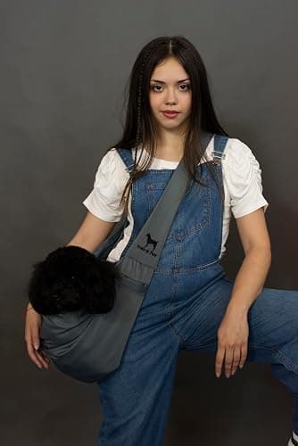 Noah & Paw Dog Sling Carrier for Small Dogs 5-18lb, Dog Sling for Small Dogs and Cats, Dog Carrier with Adjustable Padded Strap, Premium Twill, Lined with Fur, Double Safety Feature, Machine Washable thumbnail 7