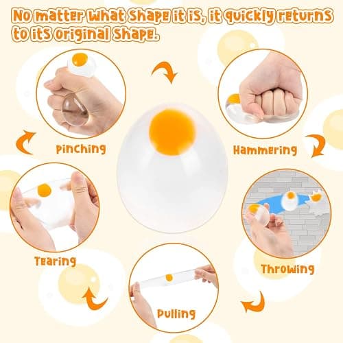 15 Pcs Egg Splat Ball, Funky Egg Splat Ball Stress Relief Easter Eggs Toys for Easter Hunts, Anxiety Reducer Sensory Play for Adult thumbnail 4