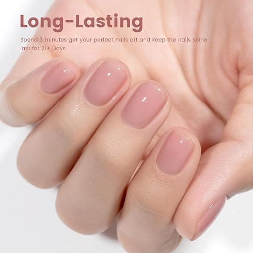 RARJSM Nude Gel Nail Polish Gray Mauve Pink Neutral Skin Tone Sheer Jelly Gel Polish 1PC 15ml Single Bottle Cream Transparent Pink Nail Gel Polish Soak off UV LED Cured for Home Salon DIY Manicure thumbnail 3