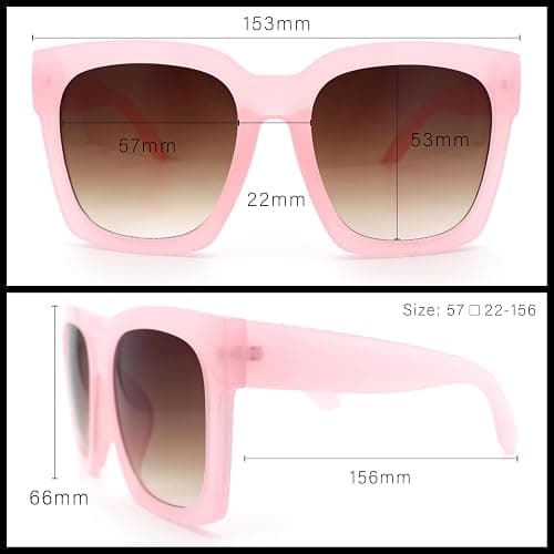 SA106 Womens Boyfriend Style XXL Oversize Horned Rim Thick Plastic Sunglasses thumbnail 5