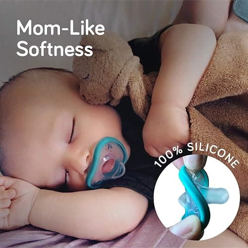 Nanobebe Baby Pacifiers 0-3 Month - Orthodontic, Curves Comfortably with Face Contour, Award Winning for Breastfeeding Babies, 100% Silicone, Perfect Baby Registry Gift 2pk,Grey thumbnail 4