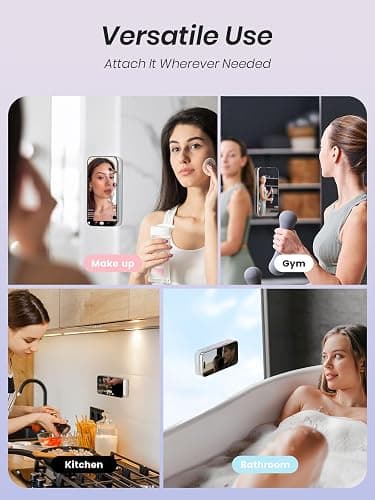 Klearlook Magnetic Suction Phone Mount for MagSafe Case, Removable Sticky Phone Grip Holder for Hands-Free Makeup/Selfie/Live Streaming/Vlog for TikTok & Instagram Influencer/Creator, Classic White - Classic White thumbnail 6
