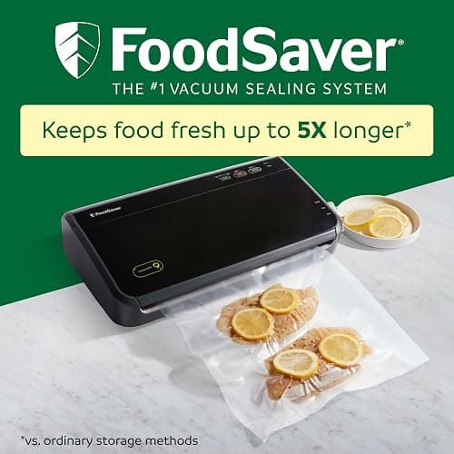 FoodSaver Vacuum Sealer Machine, Automatic Bag Detection, Sous Vide Friendly, with sealer bags, roll, handheld vacuum sealer, black thumbnail 3