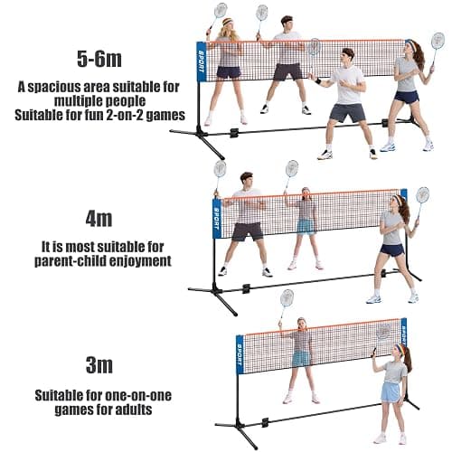 AKOZLIN Portable Badminton Net Set Height Adjustable Badminton Pickleball Net with Poles & Carry Bag for Badminton,Volleyball,Tennis, Pickleball,Soccer Tennis - Easy Setup thumbnail 4