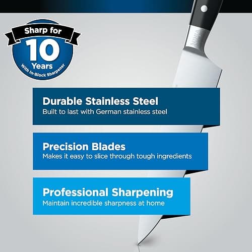 Ninja Foodi StaySharp Knife Block with Integrated Sharpener Deluxe 14-Piece Set K32014EUUK - Black thumbnail 9