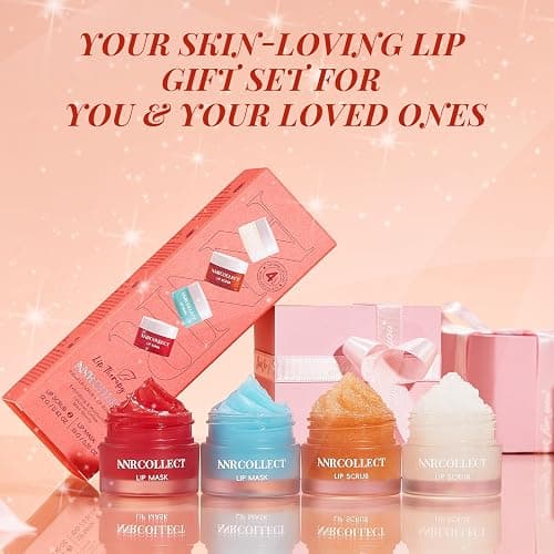 ANRCOLLECT Lip Scrub and Lip Mask Set- Lip Treatment Care Kit with 2 Lip Exfoliator Scrub & 2 Lip Butter Mask, Intense Hydration Set for Dry Chapped Cracked Lips (4 Pack) thumbnail 7