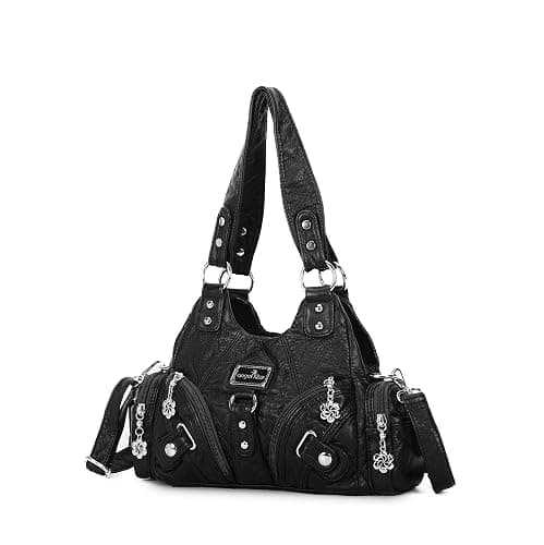 Angel Kiss Purses for Women Small Hobo Shoulder Bags Vagen Leather Multi-Pocket Tote Bag with Zipper thumbnail 8