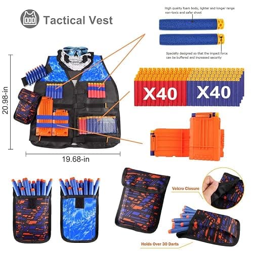 POKONBOY 2 Sets Tactical Vest Kits Compatible with Nerf Guns N-Strike Elite Series thumbnail 8