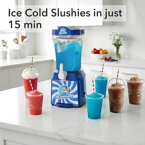 Mr Slushee Slushie Machine for home, New and Improved Countertop Slushy Maker for Kitchen, 34 fl oz, Ice Cold Frozen Slush Drink, Slushy Cup, Turns Your Favorite Sodas into Slushies. thumbnail 2