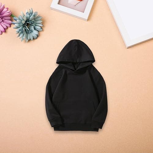 Boys Girls Plain Hoodie with Pocket Loose Hoodies Kids School Jumper Solid Color Long Sleeve Hooded Sweatshirt Cotton Sports Pullover Outdoor thumbnail 7