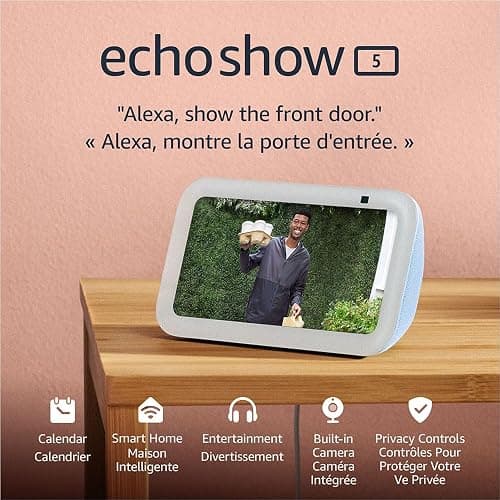 Amazon Echo Show 5 (newest model), Smart display with deeper bass and clearer sound, Cloud Blue thumbnail 7