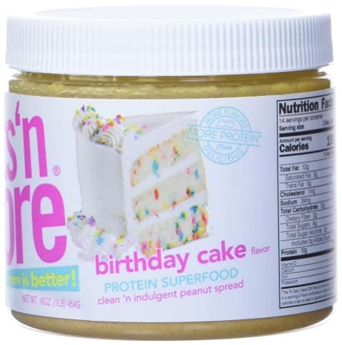 Nuts ‘N More Birthday Cake Peanut Butter Spread - High Protein, Low Carb, Low Sugar, Gluten Free, Non-GMO, All-Natural Nut Butter Snack (15oz Jar) thumbnail 4