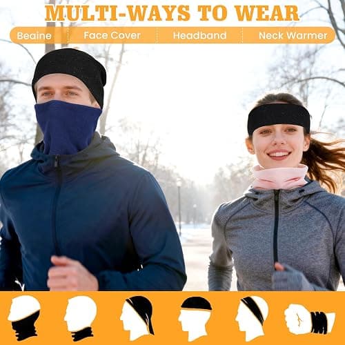 Jelbolin Winter Neck Warmer Gaiter: 4 Pack Windproof Face Ski Mask Fleece Face Cover Scarf for Cold Weather Sports and Work thumbnail 4