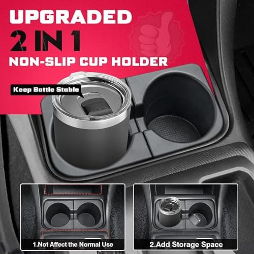 Sunsdrew Cup Holder Inserts for 2005-2017 Toyota Tacoma-Durable Car Cup Holder Replacement Accessories for Front Drink Holder-Fits OEM 66991-04012,66992-04012 thumbnail 3