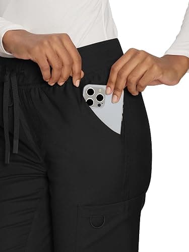 COZYFIT Scrub Pants for Women, Straight-Leg Cargo Pants | 3 Pockets, Drawstring Waist, Cargo Utility Fit, Soft & Breathable, with Working ID Card Ring, For Clinics, Office Labs Wear thumbnail 6