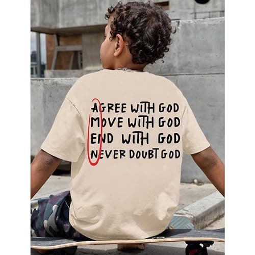 Sulayesh Christian Tshirts for Kids Boys God Jesus Shirt Inspirational Faith T Shirts Religious Bible Verse Graphic Tees Tops thumbnail 4