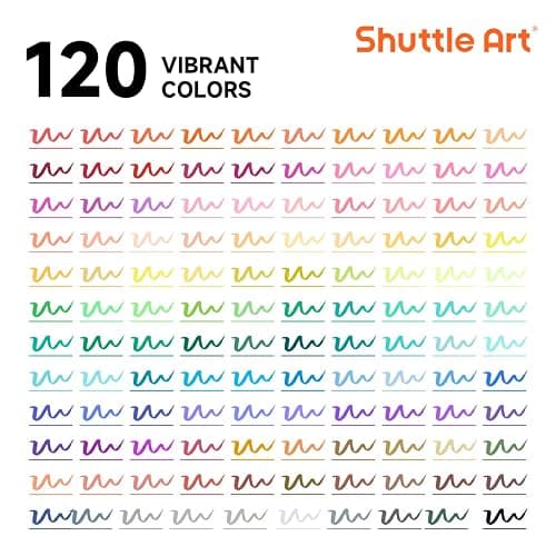 120 Colors Dual Tip Brush Marker Pens with 1 Coloring Book, Fineliner and Brush Dual Tip Markers Set, Water-based Ink Perfect for Kids Adult Artist Calligraphy Hand Lettering Journal Doodling Writing thumbnail 3