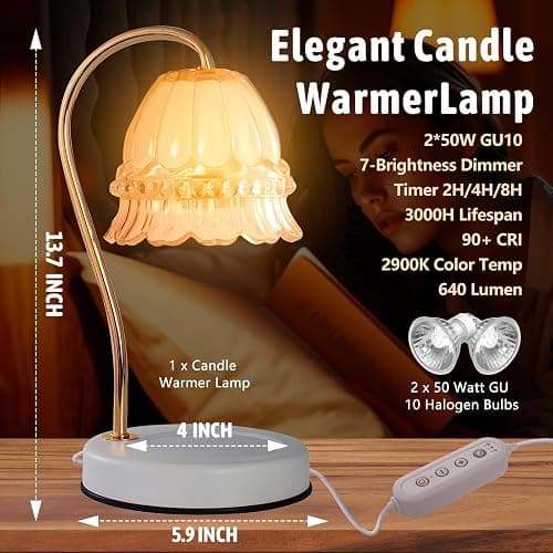 GEEZO Fragrance Candle Warmer Lamp,Electric Candle Warmer with Timer & Dimmer, Mom Christmas Birthday Gifts for Women, House Warming Gifts New Home Bedroom Decor thumbnail 2