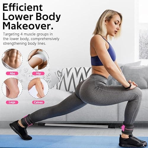 Ankle Resistance Bands, Ankle Bands for Working Out with Cuffs, Ankle Resistance Band, Glutes Workout Equipment, Butt Exercise Equipment for Women Legs and Glutes thumbnail 3