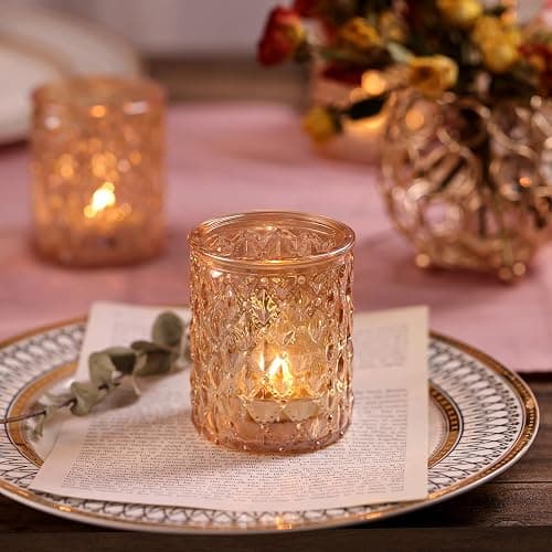 36pcs Gold Votive Candle Holders, Tealight Candle Holder Glass for Diwali, Gold Candle Holders for Wedding Table Centerpiece, Bridal Shower & Home Parties Supplies Decor thumbnail 7