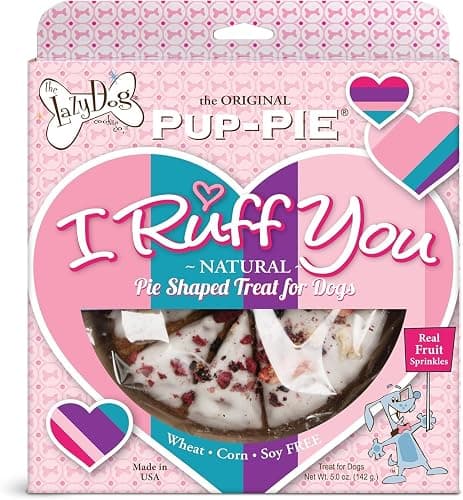The Lazy Dog Cookie Co. I Ruff You Pup-Pie – All Natural Dog Treat for All Occasions – Healthy Dog Cookies Made in USA – 6" Celebration Pie – Best Natural Treats for Dogs, 5 oz (Ruff You) - Image 1