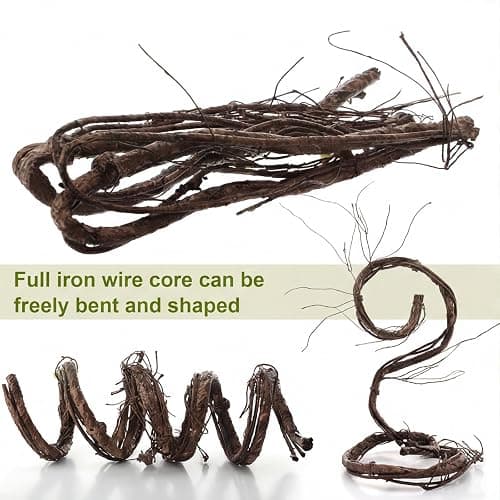 Suncalla 5 Pcs 35in Artificial Bendable Tree Branches for Decor, Native | Fake Trunk Twigs with Leaves, Cherry Blossom Grape Vines, Halloween Steady Branch Garland, Wall Hanging Reptile Habitat Decor thumbnail 3