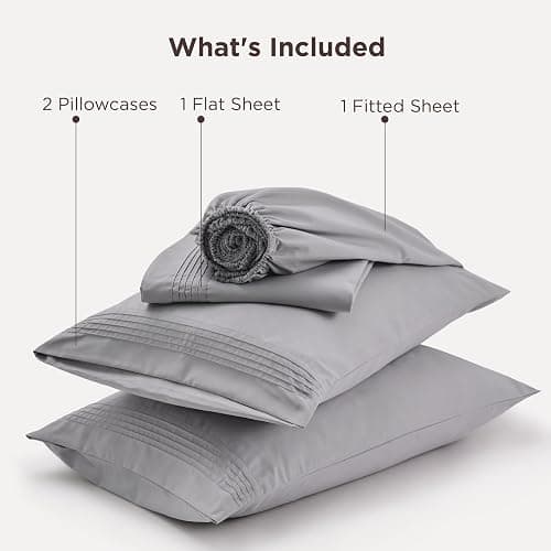 Bedsure Deep Pocket Full Size Bed Sheets Set - Fits Mattresses Up to 21 Inches Thick - 4 Piece GentleSoft Bed Sheets, Moisture Wicking, Cooling Bedsheet & Pillowcases, Easy & Secure Fit, Light Grey thumbnail 7