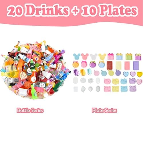 150Pcs Miniature Food Drinks Bottles Dollhouse Accessories 1:12 Mini Stuff Things Toy Set Dollhouse Pretend Kitchen Play Game Tiny Baking Hamburger Bread Ice Cream Cake Tableware thumbnail 5