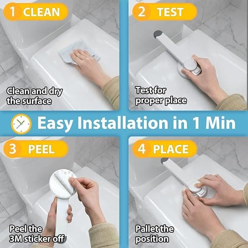 4our Kiddies Baby Toilet Lock (2 Pack) for Child Safety, Baby Proof Toilet Seat Lock with 2 Extra Pallet Fit for Most Standard Toilet, Easy Intallation Toilet Lid Lock with 2 Extra 3M Adhesive thumbnail 8