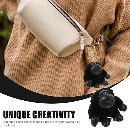 PRETYZOOM Plush Gorilla Keychain Pendant Stuffed Animal Hanging Charm Cartoon Plush Hanging Decor thumbnail 4