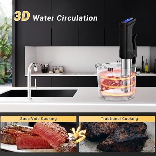 INKBIRD WIFI Sous Vide Cooker ISV-100W, 1000 Watts Sous Vide Machine Immersion Circulator with 14 Preset Recipes on APP & Calibration Function, Thermal Immersion, Fast-Heating with Timer thumbnail 5