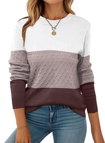 Zeagoo Womens Sweaters Long Sleeve Tops Crew Neck Knit Pullover Sweaters Fall Fashion 2025 Dressy Casual Basic Clothes - Image 1