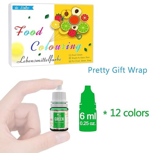 Food Colouring - 12 Colours Variety Liquid Cake Icing Food Colouring Kit for Baking, Fondant, Decorating and Cooking - Vibrant Food Colour Dye for Airbrush, DIY Slime Making and Crafts - 6ml Each thumbnail 7