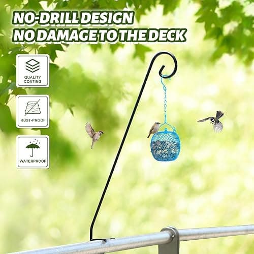 MIXXIDEA Heavy Duty Extensible Deck Hook - Adjustable for Hanging Bird Feeders, Plants, Suet Baskets, Wind Chimes, Lanterns thumbnail 7