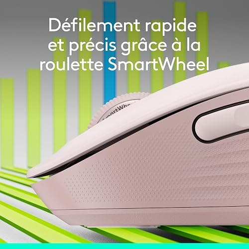 Logitech Signature M650 Souris sans fil - Pour Mains de Petites & Moyennes Tailles, Pile 2 ans, Clics Silencieux, Boutons de Côtés Programmables, Bluetooth, PC/Mac/Multi-Device/Chromebook - Rose thumbnail 2