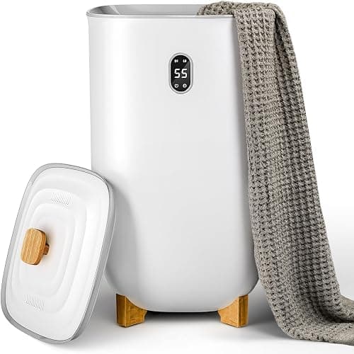 AGLUCKY Towel Warmer for Bathroom, 40L Large Towel Warmers Bucket with 2 Heating Modes, LCD Screen, 20/40/60/90 Min Auto Shut-Off, Fits 2 Blankets, Bathrobes, PJ's, Ideal Gift for Family, White - Image 1