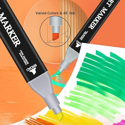 Tommax 80 Colors Alcohol Markers with Case, Dual Tip Sketch Alcohol Markers Set for Kids Adults Artists Painting, Coloring, Sketching and Drawing Alcohol Based Markers Pen thumbnail 5